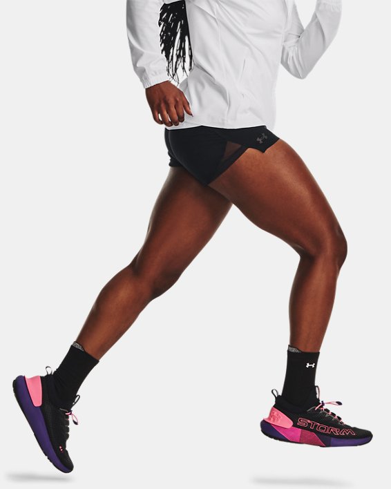 Women's UA Run Stamina 3'' Shorts in Black image number 2